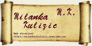 Milanka Kulizić vizit kartica